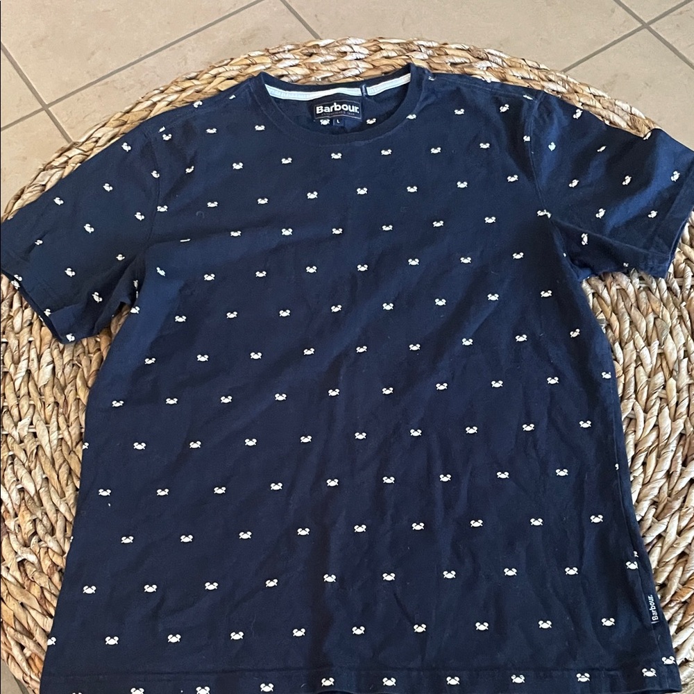 Barbour Dark Blue Patterned Tee - image 1